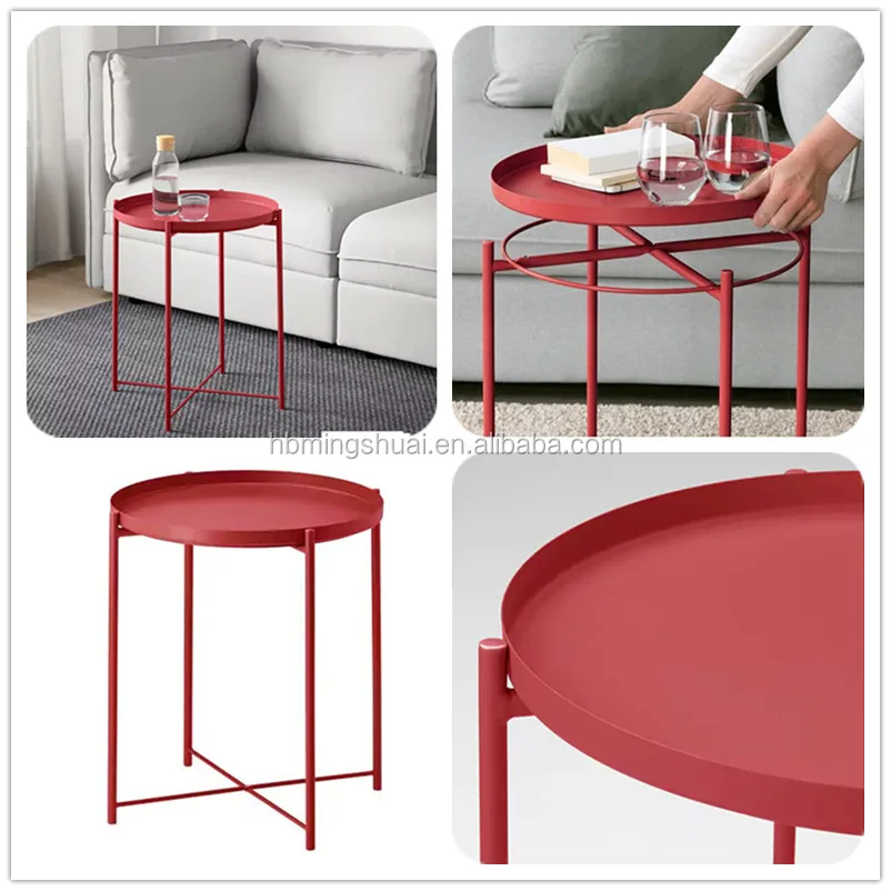 Lato Tavolo rosa Divano Vassoio di Caffè Oro Piccolo Accento End