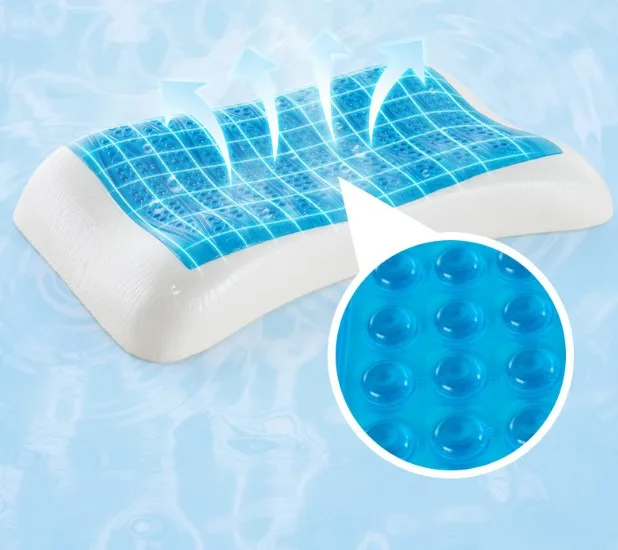 Summer Soft Sleeping Slow Rebound Removable Custom Fabric Breathable Cover 4MM Cooling Gel Neck Memory Foam Pillow