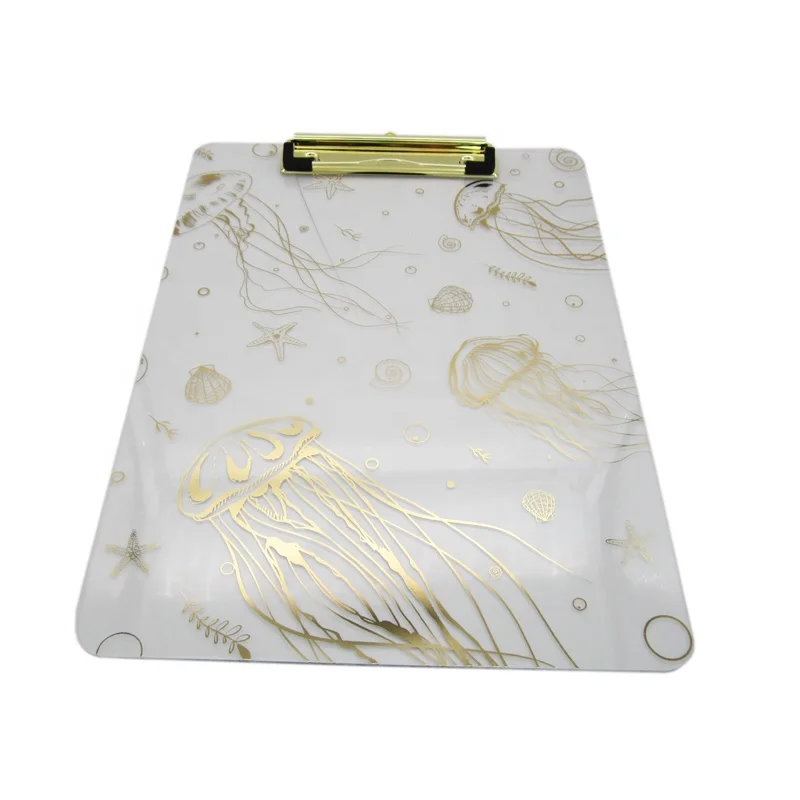 
Высококачественная Студенческая используемая лазерная печать Медузы ПММА позолоченная качественная акриловая клипса с золотой металлической клипсой акриловая доска 