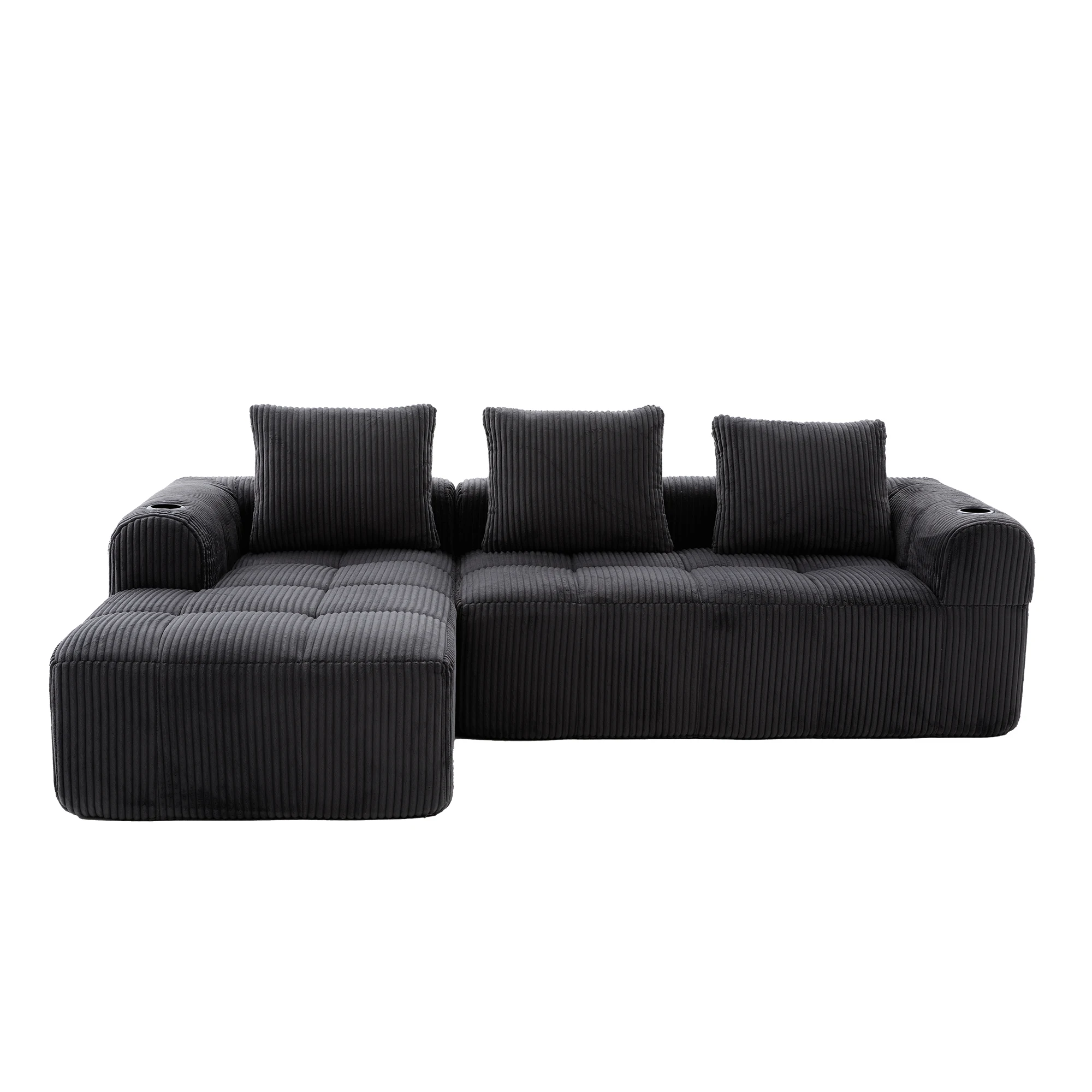 Sofa rétro velours vue 1