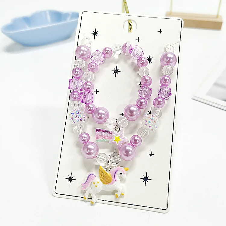 BELLEWORLD Custom Packaging 2022 New Design Kids Jewelry Set Finger Rings Beads Necklaces and Bracelets Set for Baby Girl
