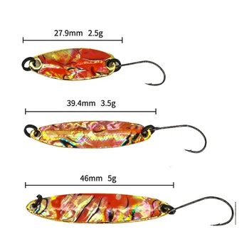 Lure Metal Bass Artificial Hard Bait with Horse Mouth Sequin Willow Leaf Design Single Hook for Stream Fishing – Metal Jig – view 3