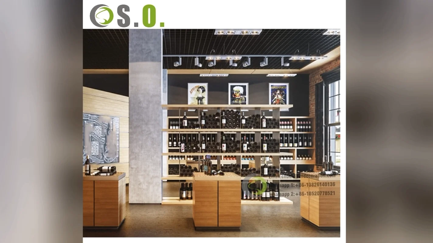 Modern Whiskey Display Showcase Shelf Mobile Display Showcase