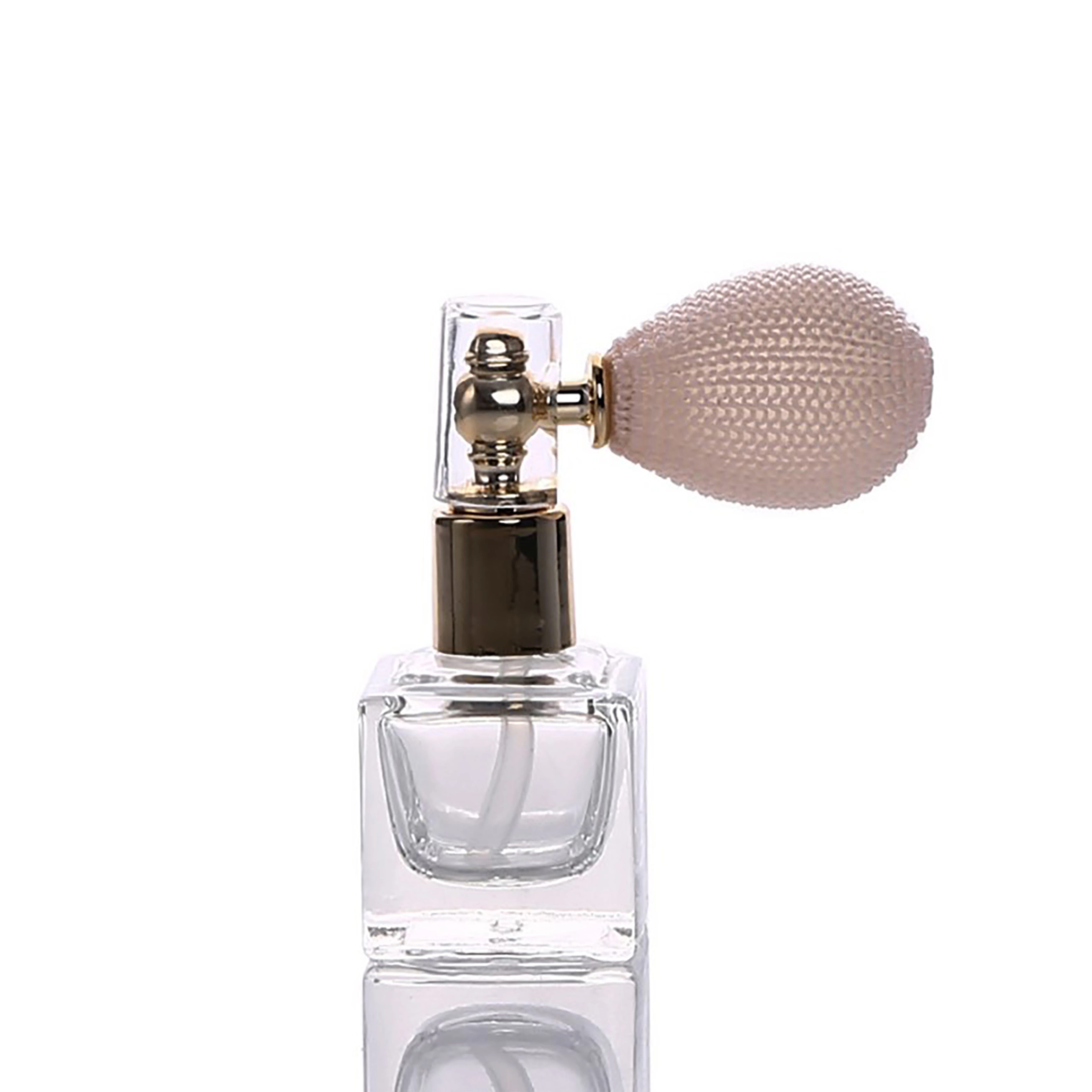 stock square 10ml airbag bottle spray powder loose powder highlight powder square clear empty glass perfume bottle with UV spray