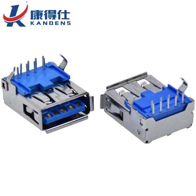 USB 3,0 гнездовой разъем 90 градусов, горизонтальный штекер usb, разъем 3 А, ток 9 контактов dip usb разъем