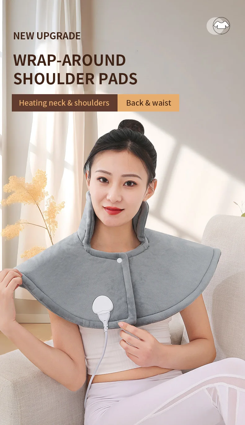 Portable Cordless Flannel Heating Pad for Home Use Washable Standard Size with Plush Quilted Folded Design for Shoulder Neck