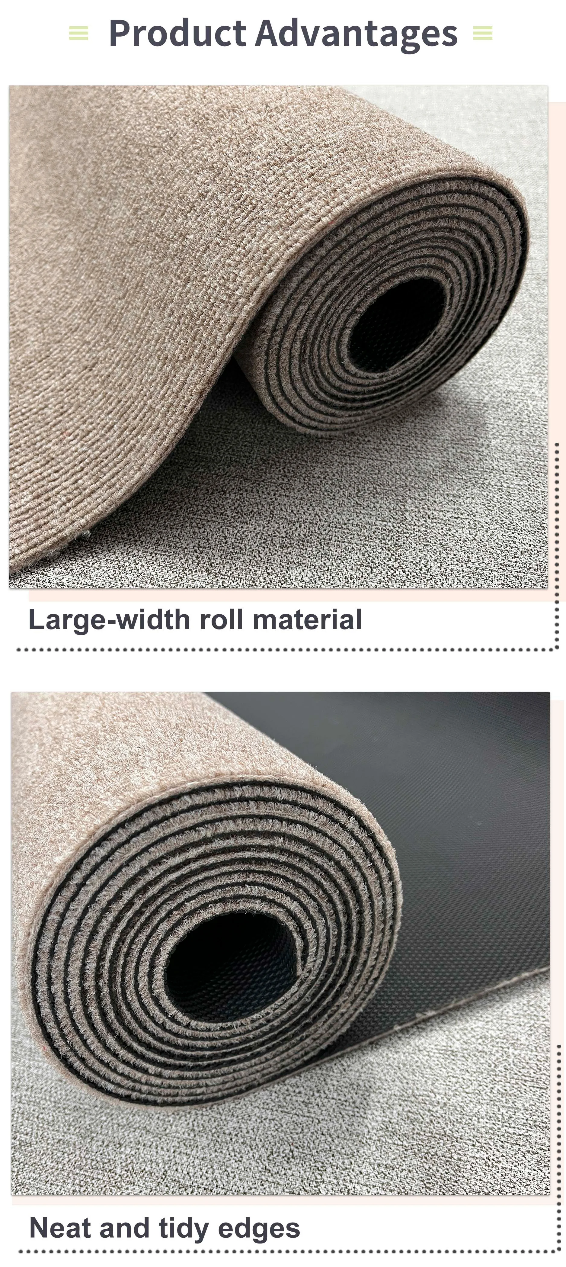 Polyester Nonwoven Non-Slip Waterproof Plain Rib Commercial Outdoor Use Exhibition Carpet with TPE Backing(图3)