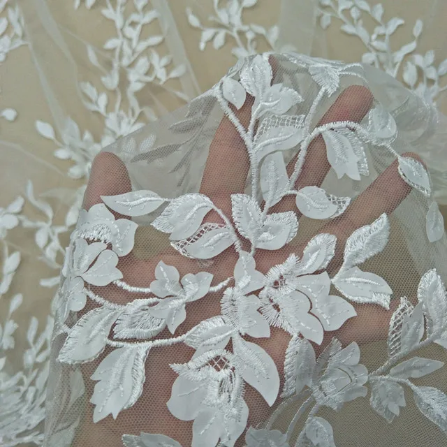 White Bridal Lace Fabric French Latest Lace High Quality swiss African Lace for Nigerian Wedding Dress Fabric White Bridal Lace Fabric French Latest Lace High Quality swiss African Lace for Nigerian Wedding Dress Fabric