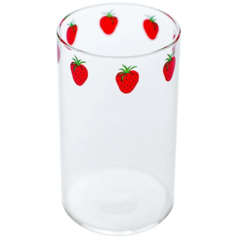 300ml 10oz High Borosilicate Nana Cute Strawberry Water Milk