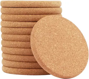 100*10mm Factory Wholesale DIY Round Cork Coasters Housewarming Gifts Natural Authentic Cork Coaster