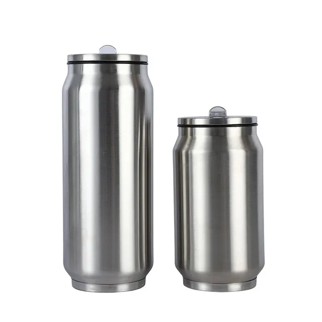 Creative Design Custom Pattern Soda Can Shape Insulated Stainless Steel Tumbler Mug Cup With Lid and Straw
