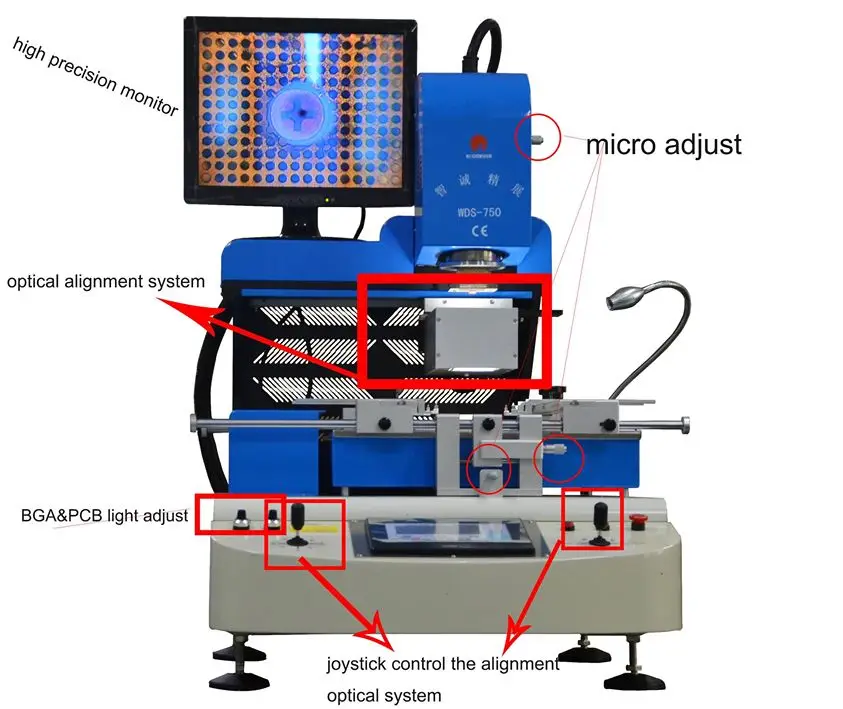 WDS-750 IR BGA Rework Soldering Station with Digital Microscope ...