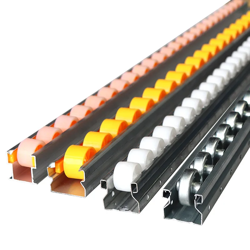 Factory Gravity Flow Rail PE/ABS Wheel Pallet Conveyor Industrial Placon Roller Track for Sliding Shelf System