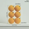 6-6PCS Flocked Balls - Yellow