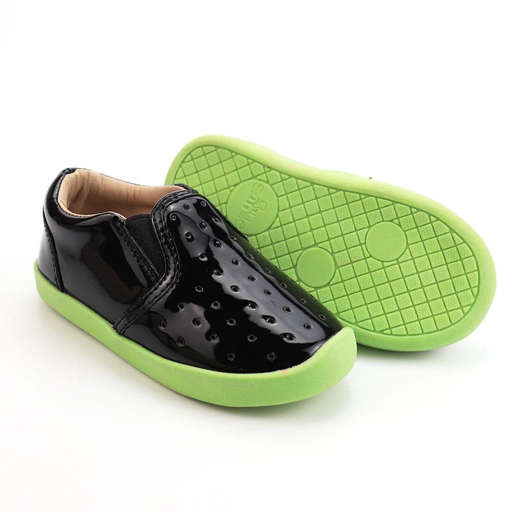 Smile Baby/оптовая продажа; Цветные кроссовки из искусственной кожи на подошве; Черные блестящие дышащие туфли с вырезом на спине; Детская повседневная обувь на весну