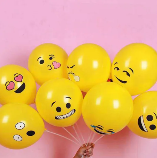 Scene Layout Holiday Decorations Thickened Latex Funny smiley Balloon Emojis Pushing 12-inch Latex Balloons
