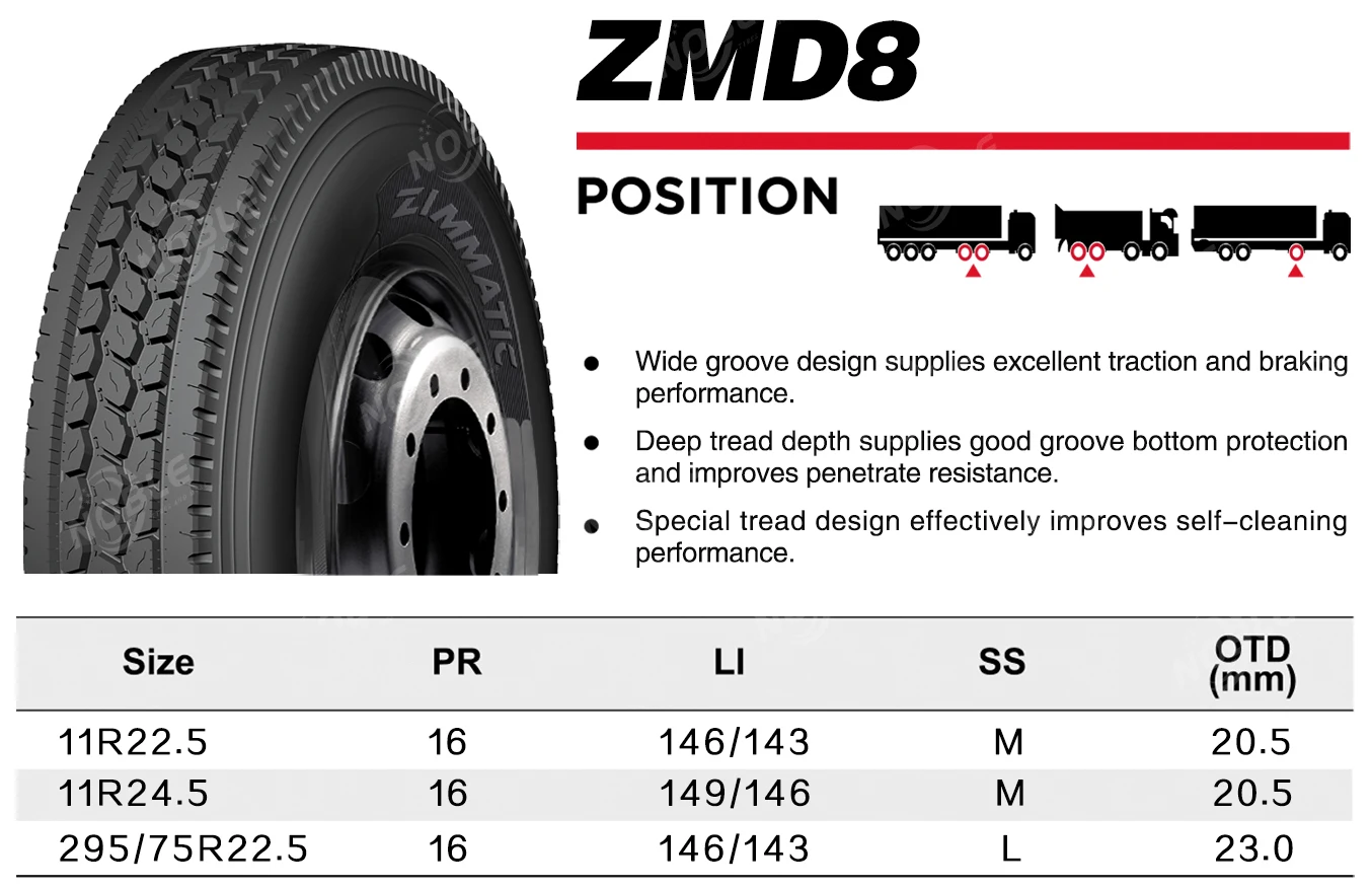 Wholesale new china radial truck tire 11r22 5 truck tires zmd8 11r24 5