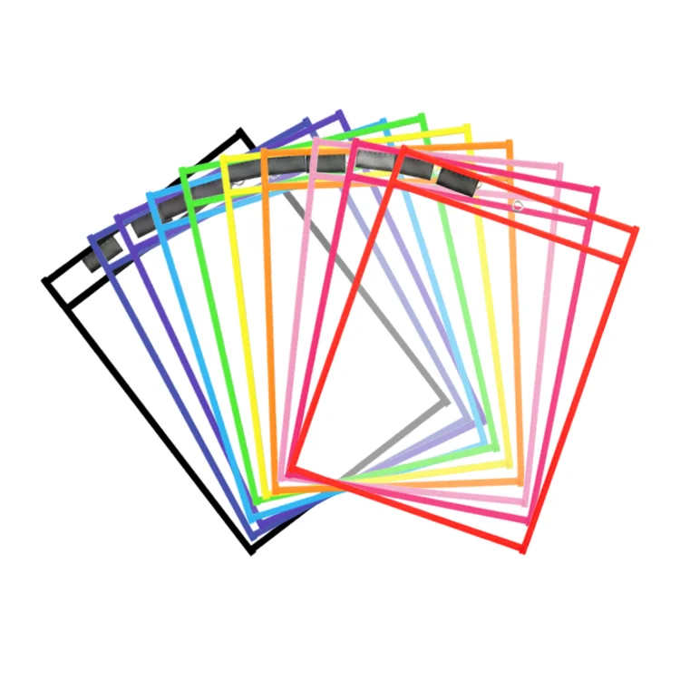 Home & Office School Shop Tickets and More Great for Teachers PDX Reading Specialist Dry Erase Pocket Sleeves 6 Assorted Colors Oversized Plastic Sheet Protectors 