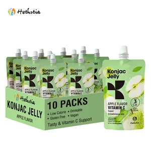 Customized Vegan-Friendly Konnyaku Jelly  Green Apple Fruit Vitamin C  Snacks Zero Fat Jelly