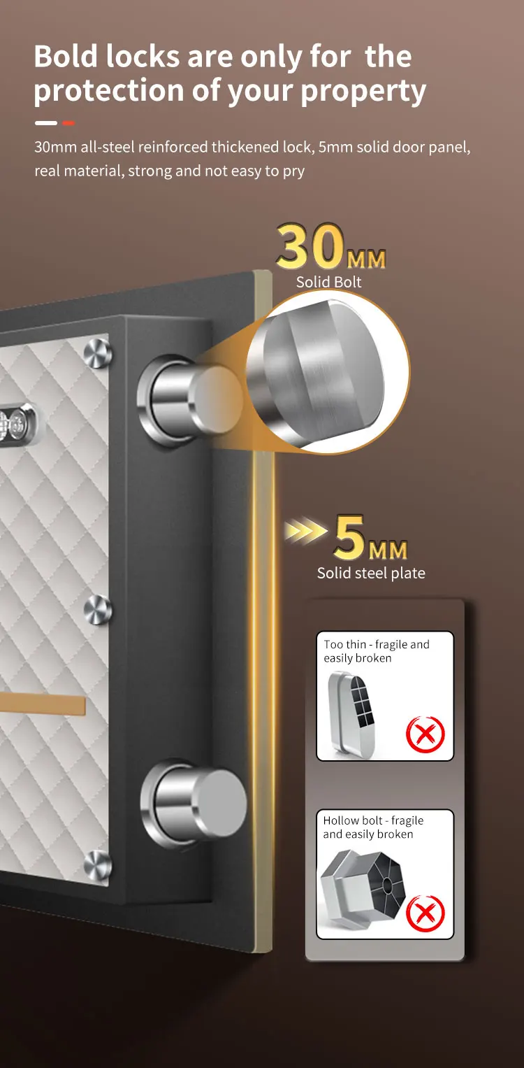 CEQSAFE TUYA APP WIFI Safe Box Electronic Digital Lock Anti-Theft Safe Deposit Box for Home and Hotel factory