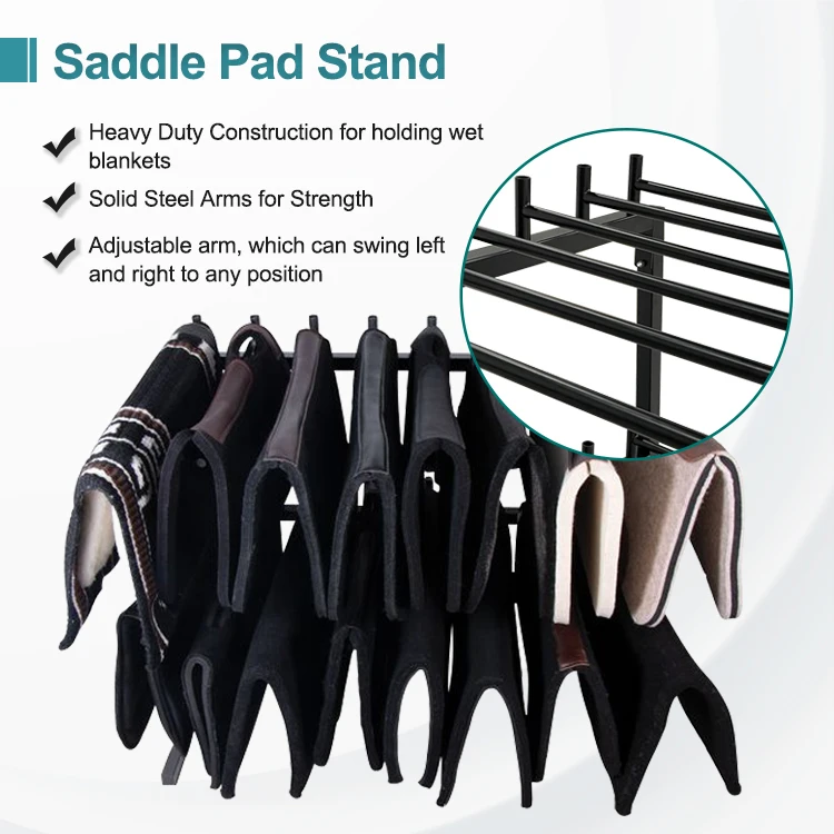 Jhmech Metal Standing Horse Saddle Stand Holds 16pcs Western Saddle