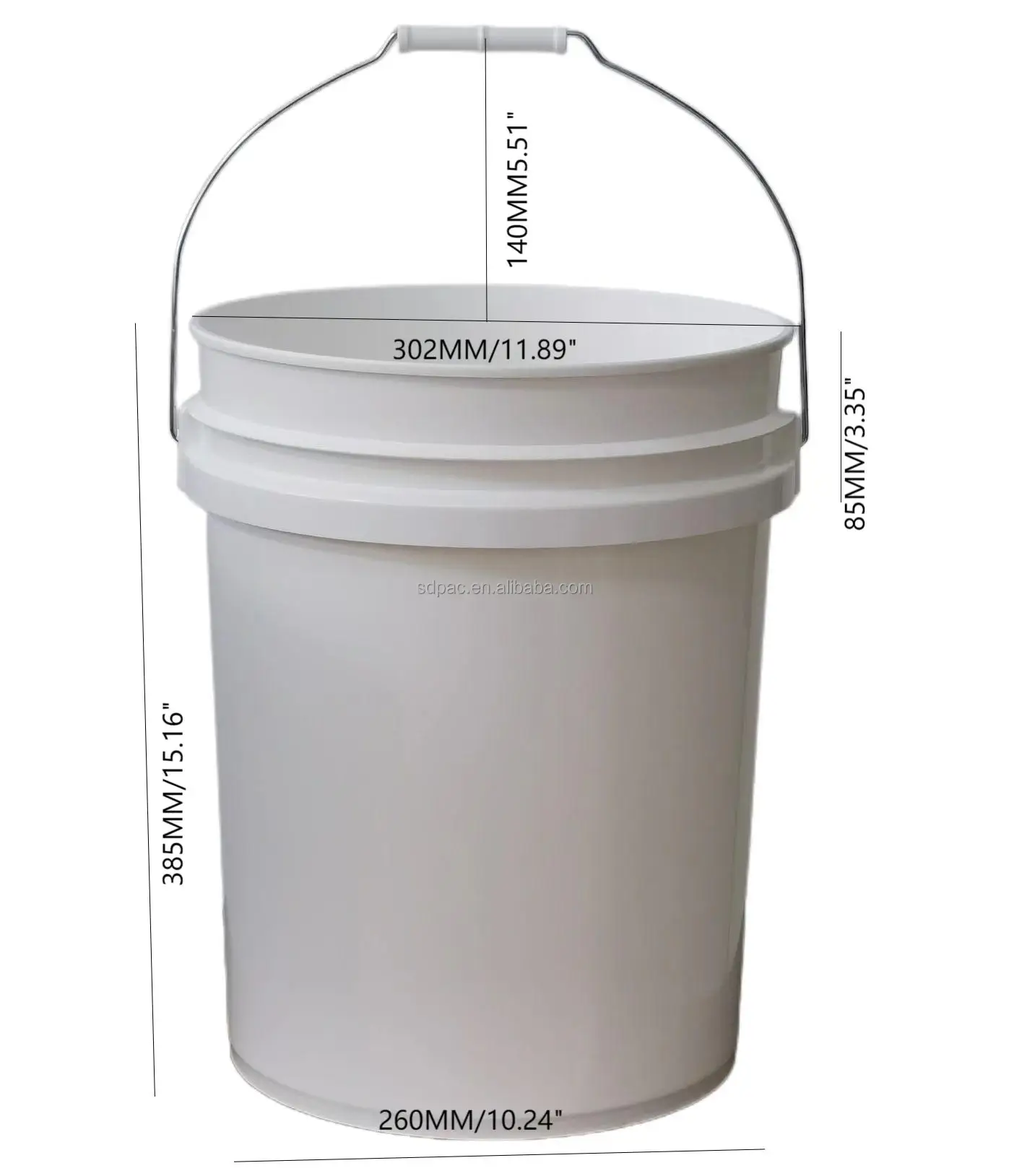  Screw Top Bucket - 3.5 Gallon with White Lid; Heavy