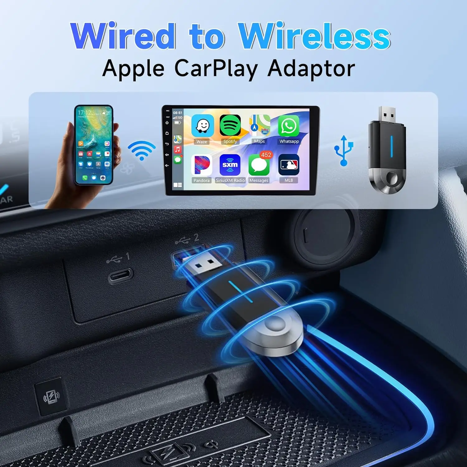 NEW PHOEBUS LINK Wireless Carplay Adapter for iPhone 2024 with Video Support Many app