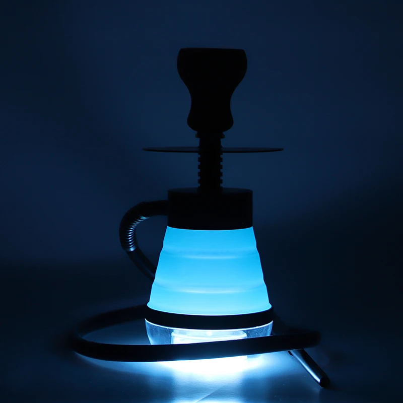 New Arrival Small Size LED Portable Hookah Shisha Sets Foldable Sheesha with Heavy Travel Case