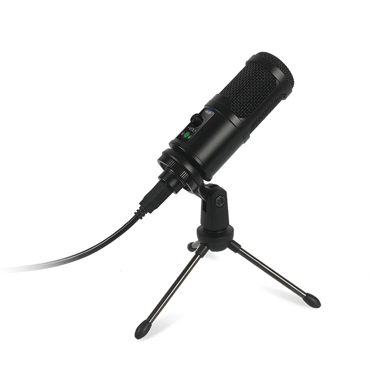 BM-65 Mikrofon Kondensor USB Studio 192Khz/24Bit, untuk Mic Rekaman  Pocasting Gaming dengan Dudukan Tripod