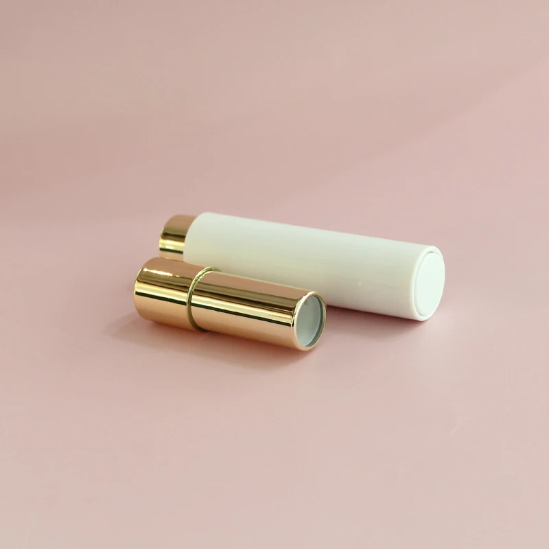 Lipstick tube in stock cosmetic packaging round shape lipstick case press lipstick container