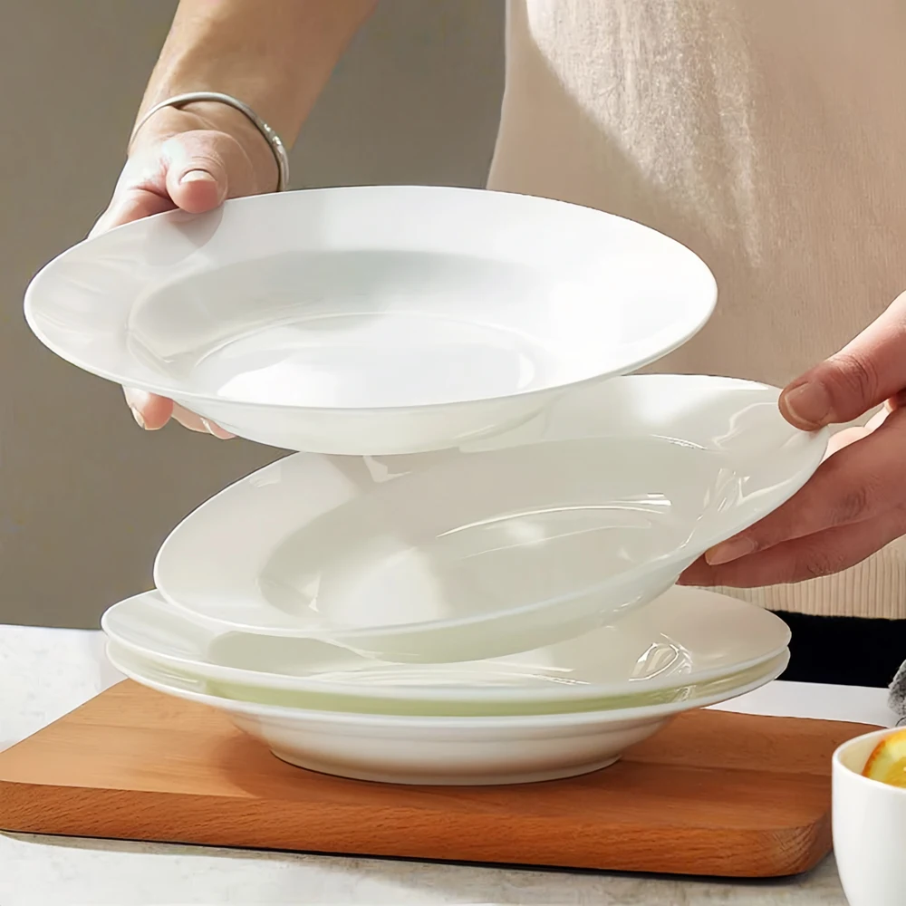 Custom Fine Bone China Deep Pasta Dishes Plate,White Spaghetti Soup Plate for Wedding Dinner Party