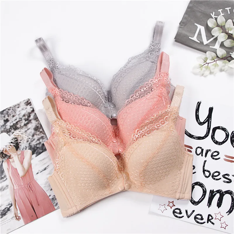Women Front Closure Lace Push Up Padded Underwire Bra add 1 Cup 32-38AB 1PCS Women Front Closure Lace Push Up Padded Underwire Bra add 1 Cup 32-38AB 1PCS