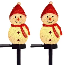 DC 24V Little Snowman Decoration Glitter Color Changing Solar Light Garden Lights