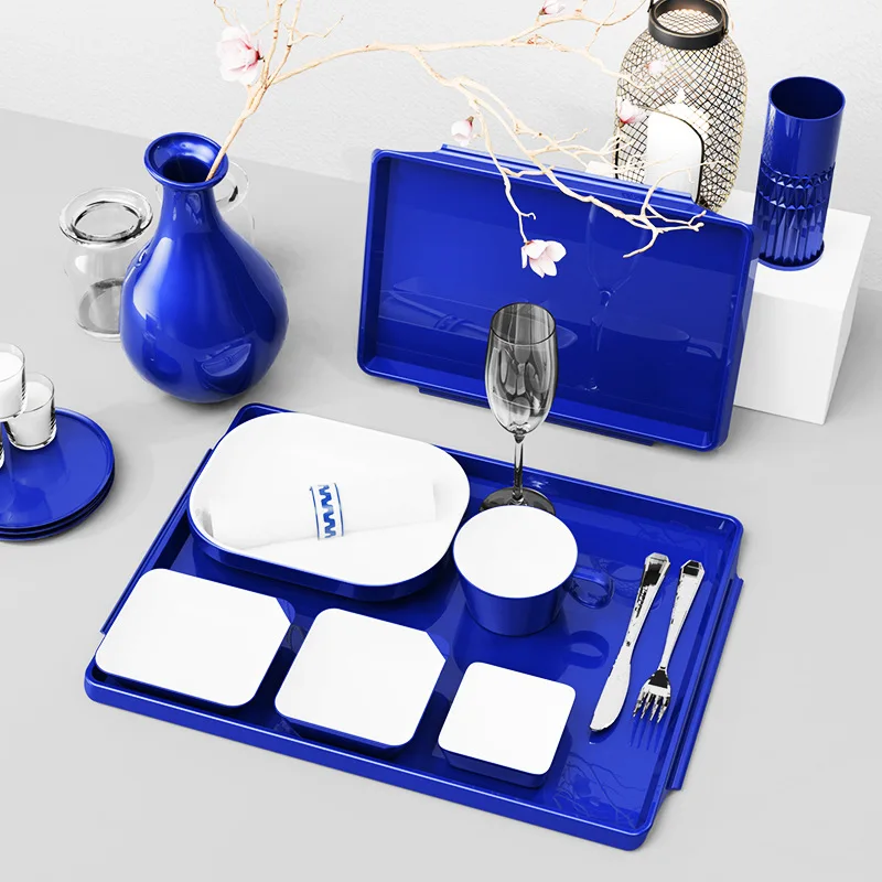 Economy Class Tray Set-up Inflight Rotables Inflight Tablewares Airline Cabin Meal Rectangle Serving Tray Set