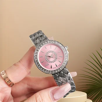 Factory customize Japanese movement waterproof crystal women diamond quartz watch  stainless steel moissanite jewelry watch