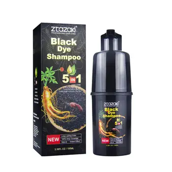 100ml 2024 Wholesale Black Hair Dry Natural Ginseng Extract 5 Mins to Color and Easily to Use Long Lasting No Damage Hair Scalp