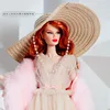 Pure fashion big brim straw hat-30cm supermodel size doll