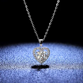 New Arrival VVS GRA Moissanite Diamond 925 Sterling Silver Vintage Heart Women Pendant Necklace Jewelry Destiny Jewellery
