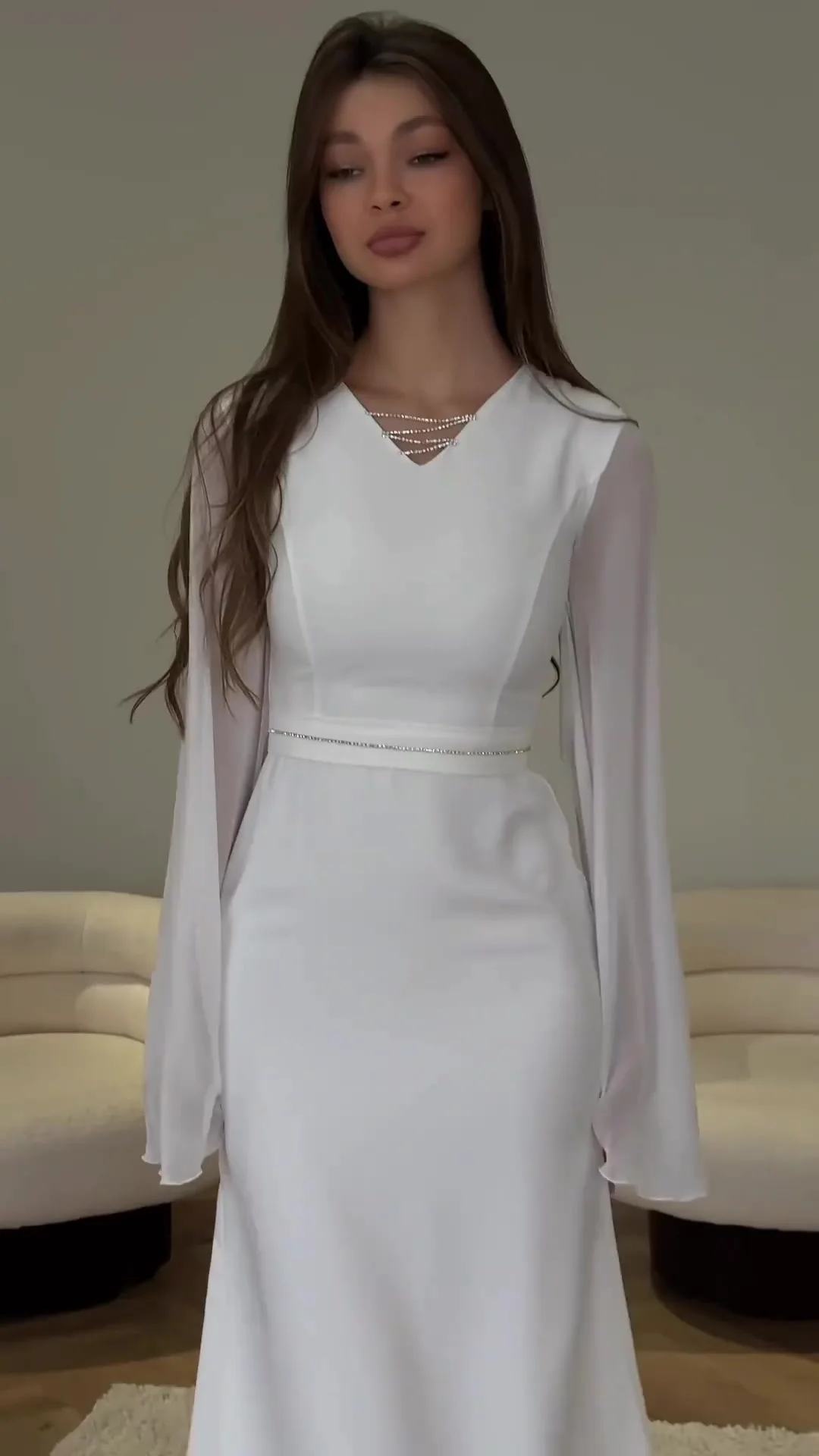 v neck long sleeve shining bodycon dress Glamorous Sequin V-Neck Long Sleeve Bodycon Midi Wedding Guest Dress