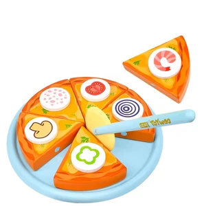 Children's Kitchen Cooking Wooden Magnetic Cut Fruit Toys Vegetables Shiitake Mushroom Pizza Toy Kitchen Cooking House Pizza Toy