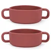 Training bowl with handle - brick red