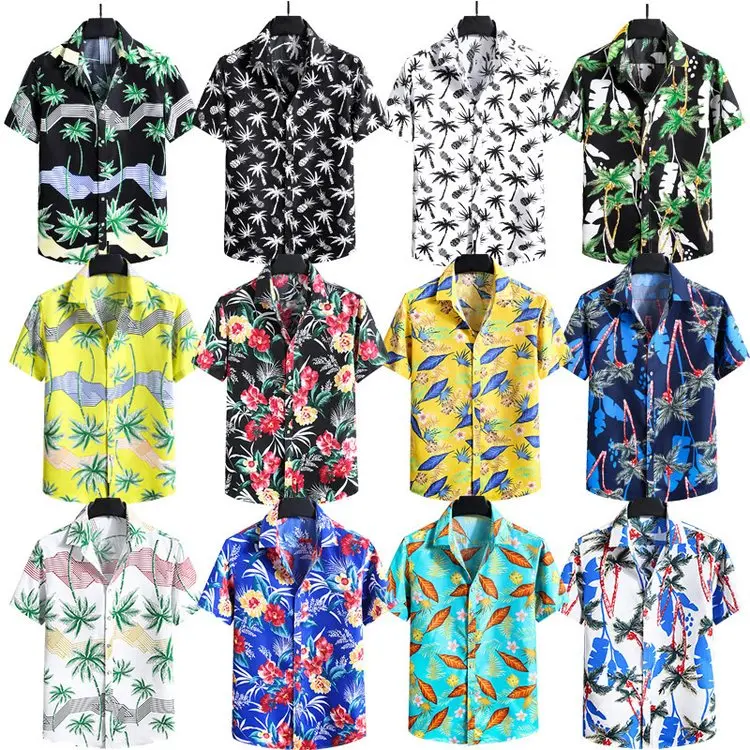 Custom Summer Hawaii Tshirts Fiesta Camisa Hawaiana Algodon Para Hombre ...