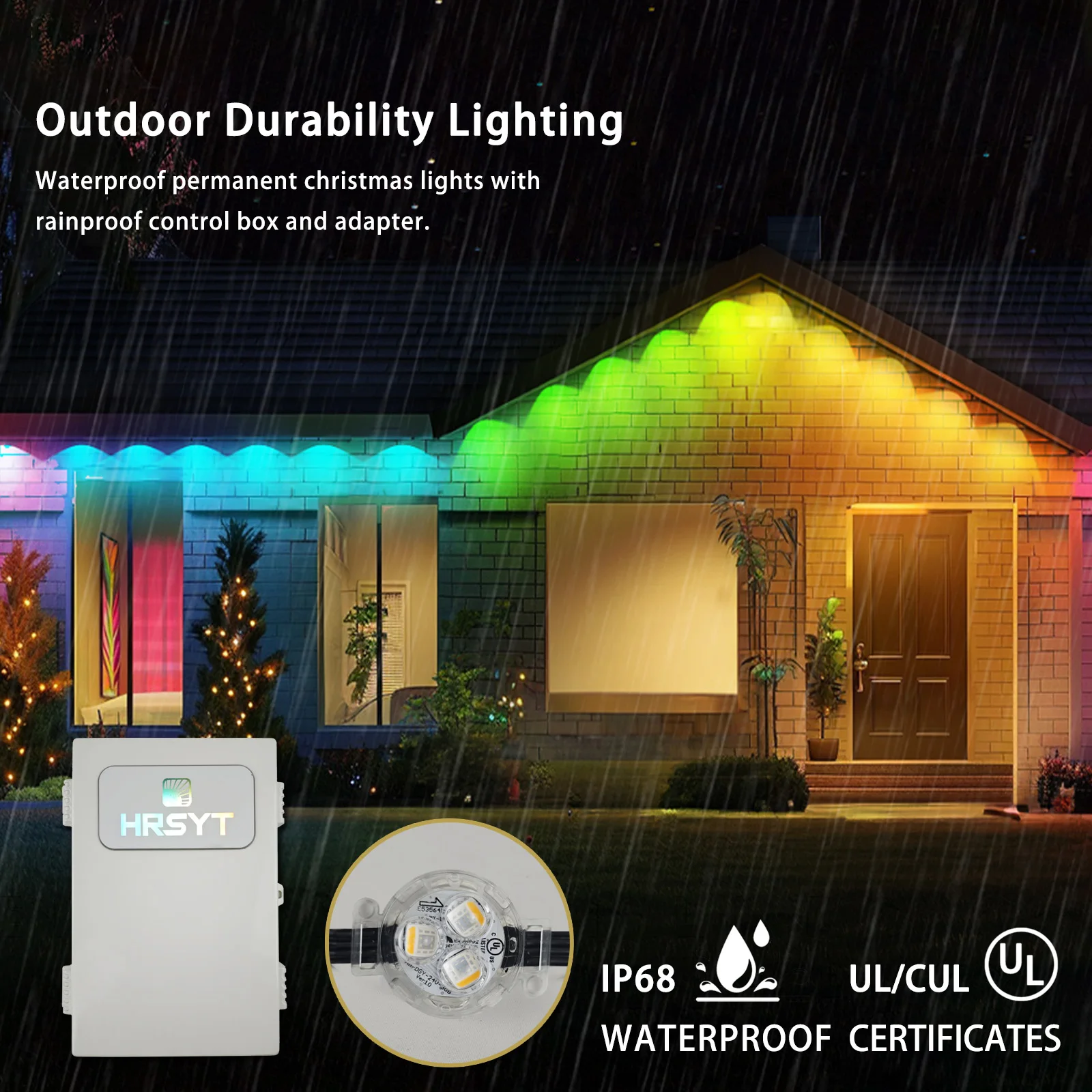 HRSYT Outdoor Landscape LED Pixel Point Lights UCS2094 12V RGBW Aluminum Track Light IP68 Rating