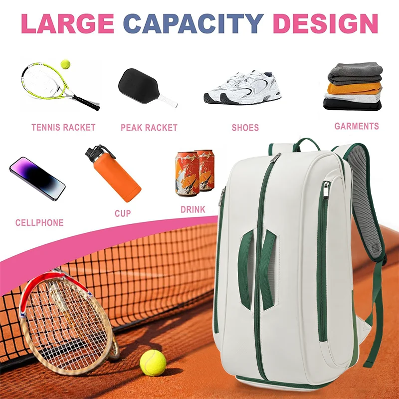 Borsa da Tennis impermeabile in pelle con scomparto per scarpe