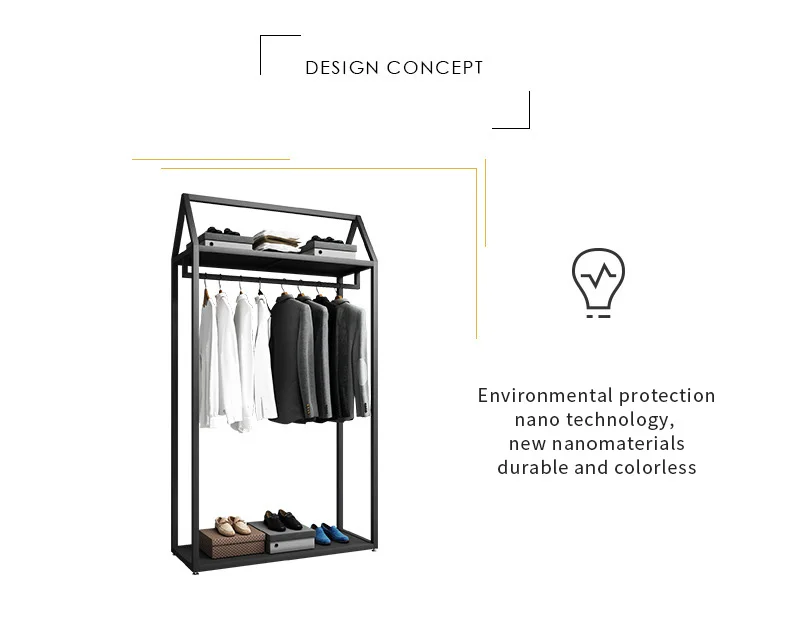 Fashion Retail Boutique Shop Furniture Men Clothes Store Display Rack