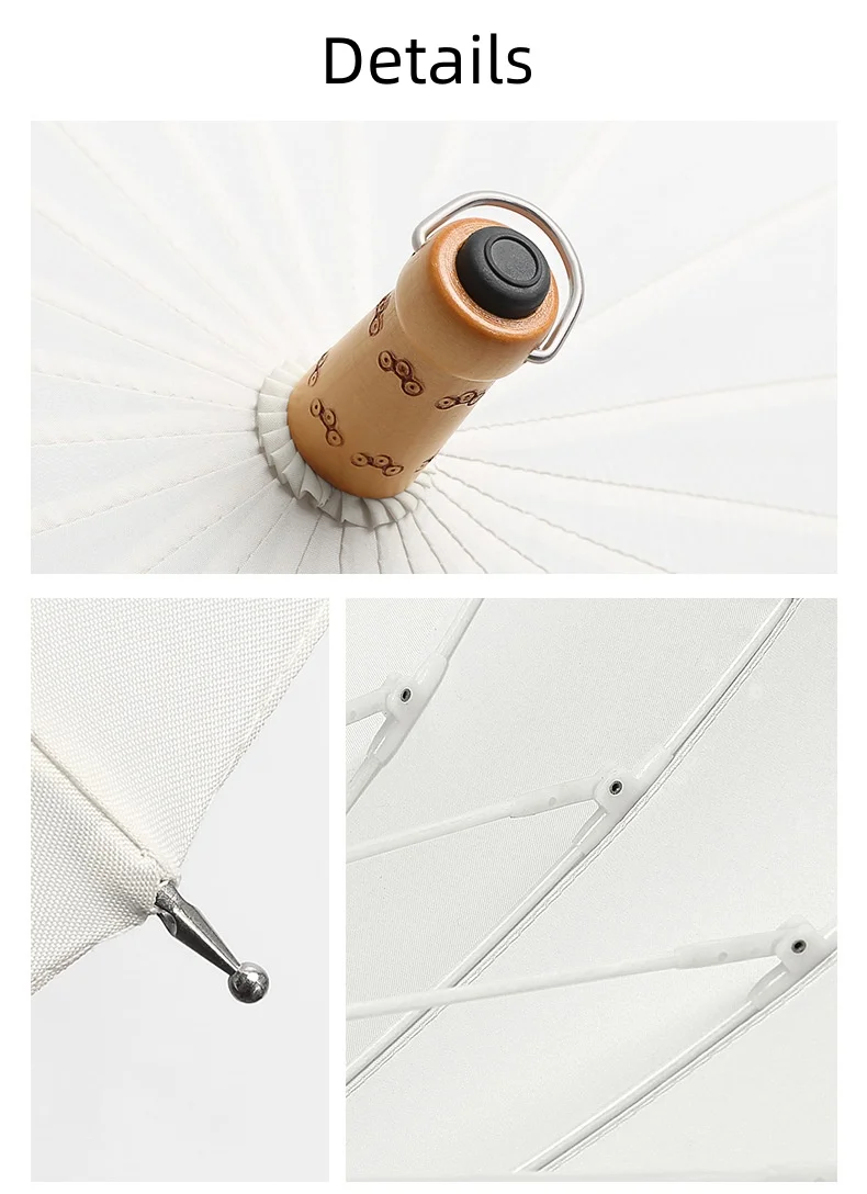 product custom vintage manual 24 ribs long straight wood handle umbrella with decorative tassels  storage bag for cosplay events  gift-5