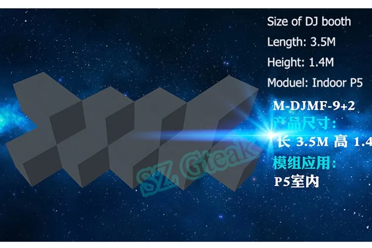 Creative Cool RGB Cube Style Video Display Dj Desk 3D Effect Full Color Led Dj Booth Stand for Night Pub Club