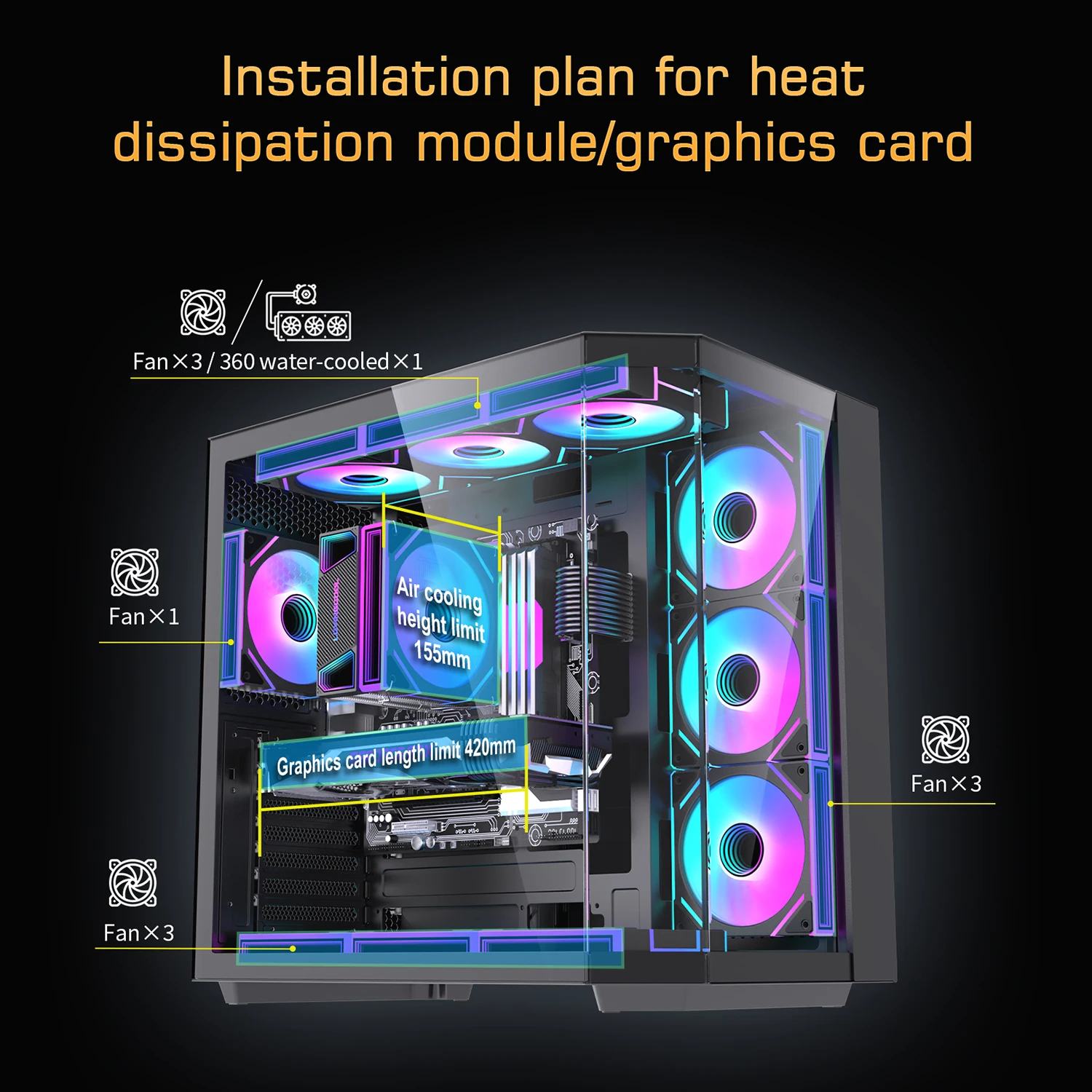 Lovingcool New Style Tempered Glass Design Gaming Pc Case Custom Logo Desktop Computer G aperçu 3