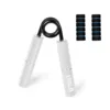 Silver 100LB hand gripper with 2 blue sponges