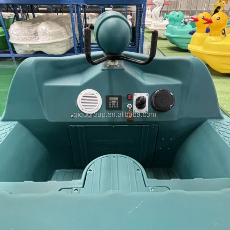 QIQU 2 Adults + 1 Child with Music, Lights & Water Guns PE-PVC Design Aqua Water Inflatable Electric Water Bumper Boat